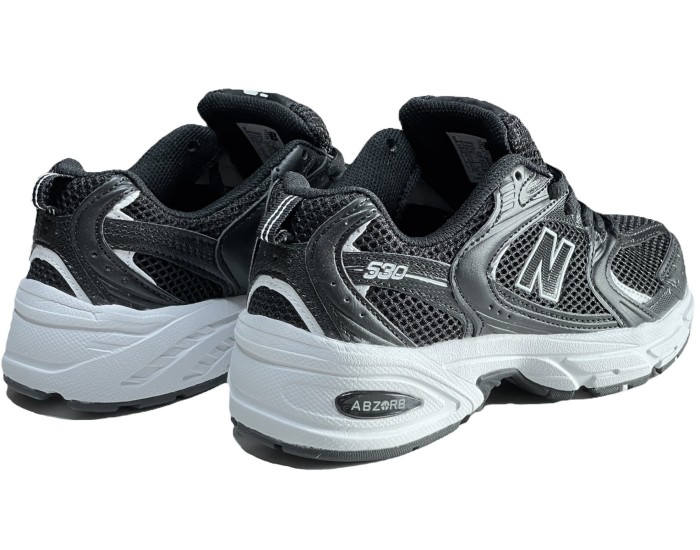 New Balance 530 черные с белым спортивные