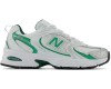 New Balance 530 White with nightwatch green