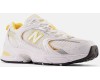 New Balance 530 White with vibrant apricot