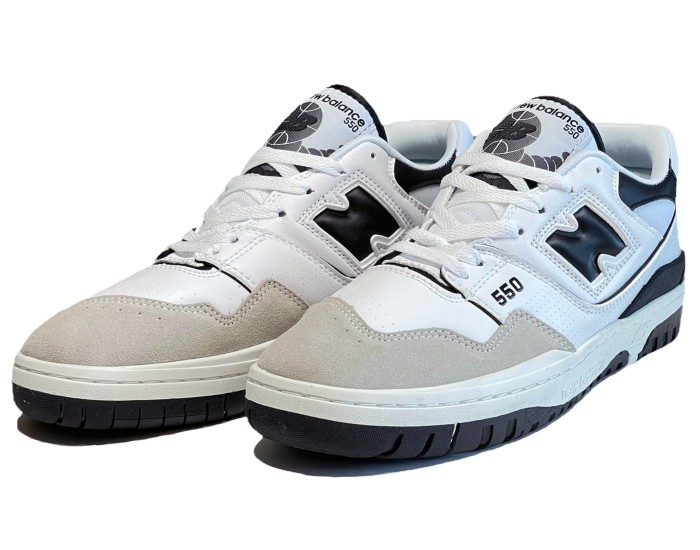 New Balance 550 Arriving White & Navy Белые с черным