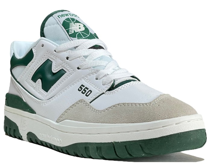 New Balance 550 White Team Forest Green