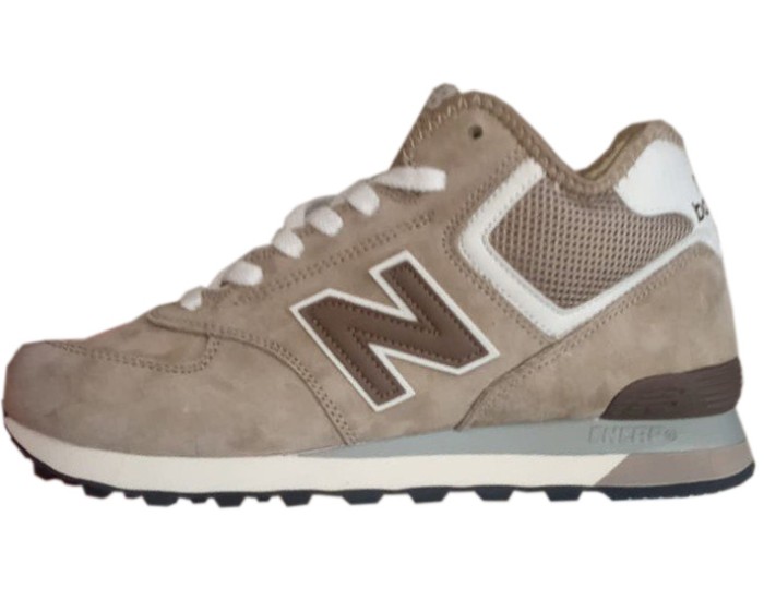 New Balance 574 Mid Beige Brown Grey с мехом