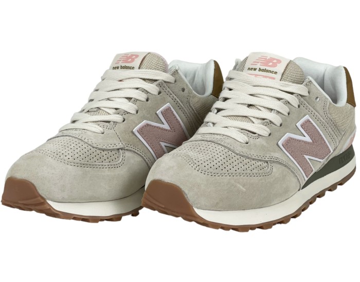 New Balance 574 бежевые с розовым женские