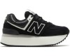 New Balance 574+ Black White на платформе