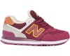 Кроссовки New Balance 574 зимние с мехом бордовые с белым