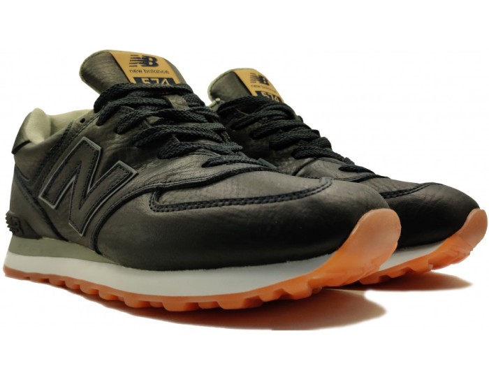 Кроссовки New Balance 574 женские черно-зеленые