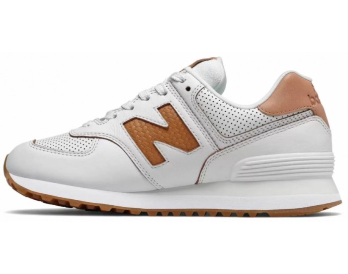 New Balance 574 Classic  женские бело-коричневые