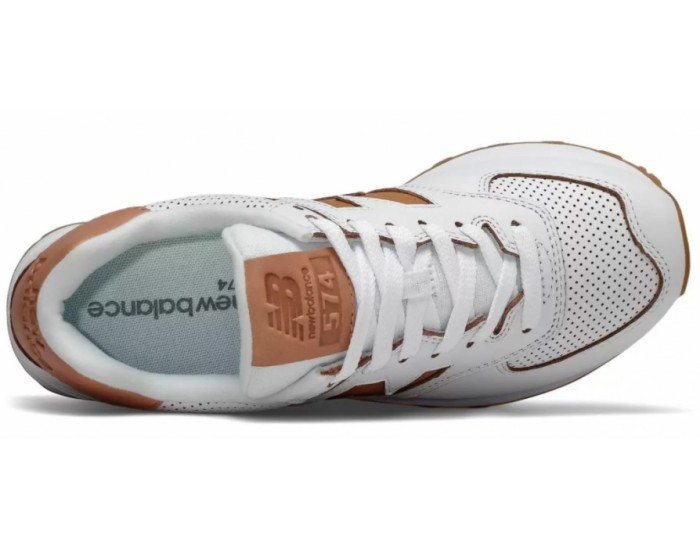 New Balance 574 Classic  женские бело-коричневые