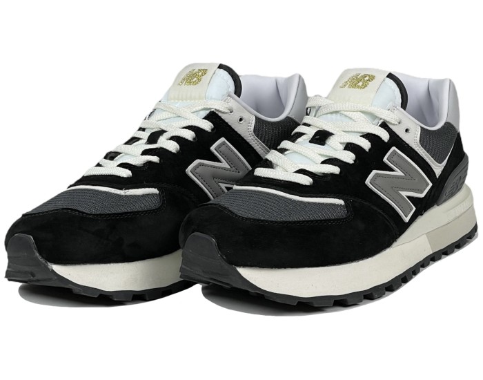 New Balance 574 Core темно-серые с черным мужские замшевые