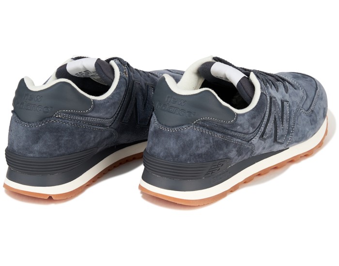 New Balance 574 deep blue мужские замшевые