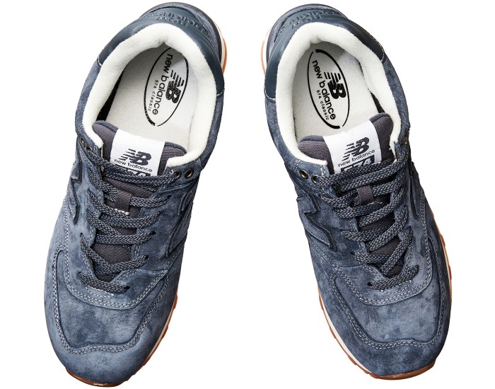 New Balance 574 deep blue мужские замшевые