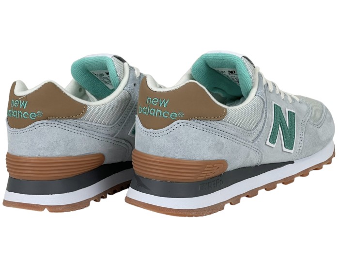 New Balance 574 голубые с зеленым женские