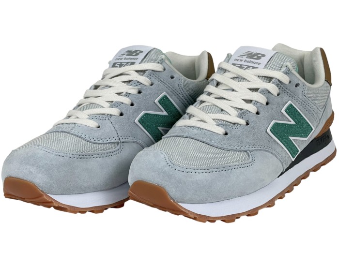New Balance 574 голубые с зеленым женские