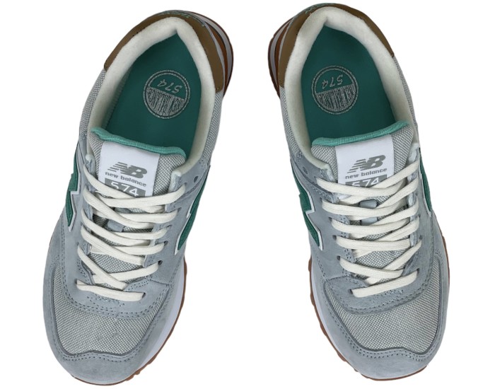 New Balance 574 голубые с зеленым женские