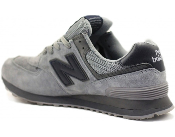 New Balance 574 Grey / Black серо-черные низкие мужские