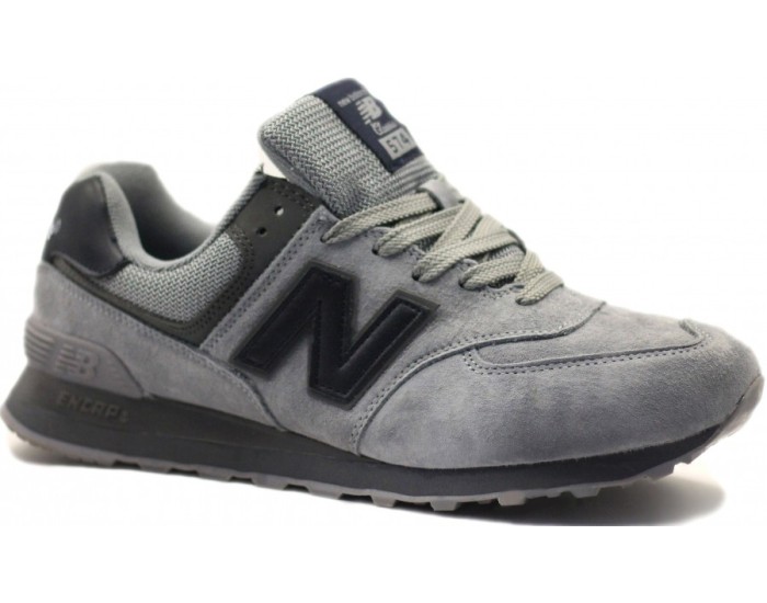 New Balance 574 Grey / Black серо-черные низкие мужские