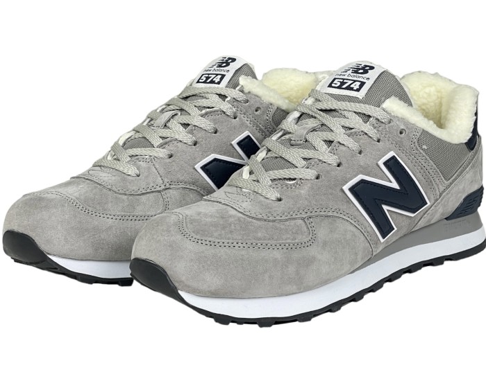 New Balance 574 Grey Blue с мехом