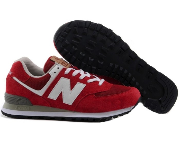 Кроссовки New Balance 574 красные с белым