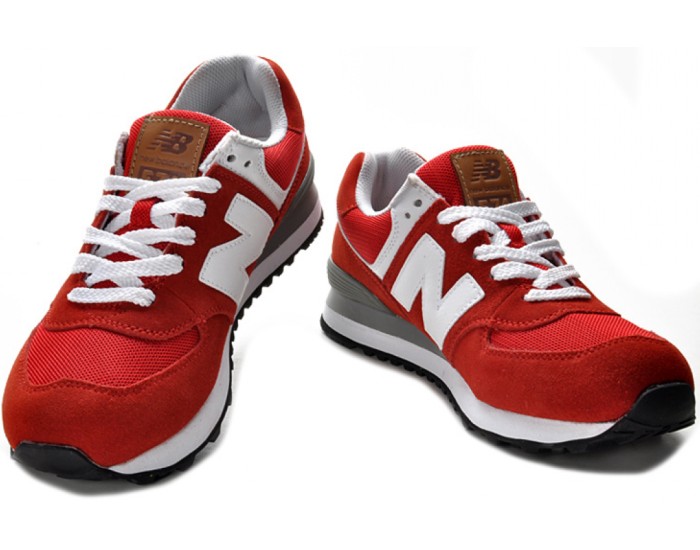 Кроссовки New Balance 574 красные с белым