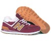 Кроссовки New Balance 574 Maroon зимние с мехом красные