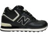 New Balance 574 Mid Black White Leather с мехом