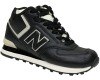 New Balance 574 Mid Black White Leather с мехом