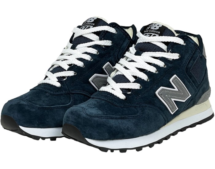 New Balance 574 Mid Blue Grey с мехом