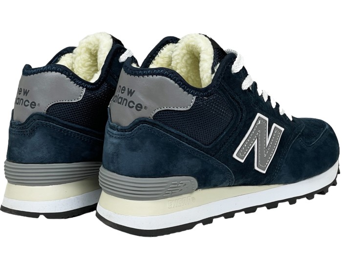 New Balance 574 Mid Blue Grey с мехом