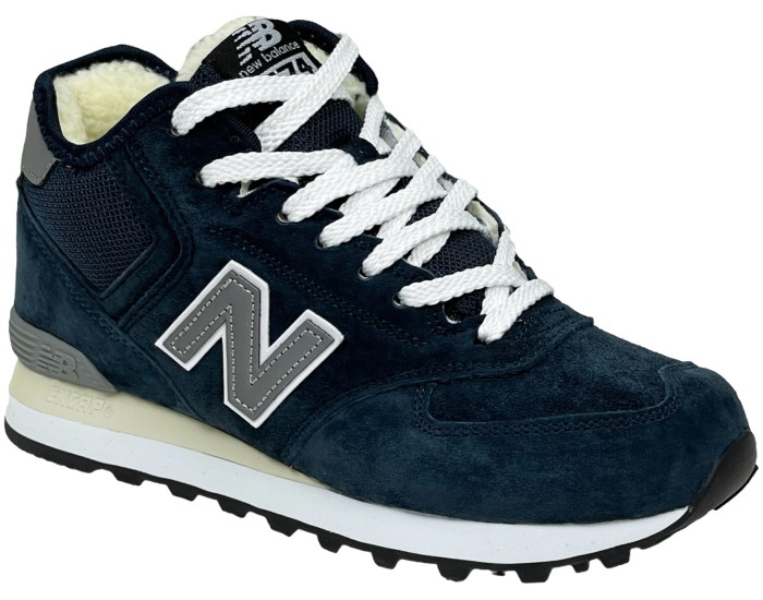 New Balance 574 Mid Blue Grey с мехом