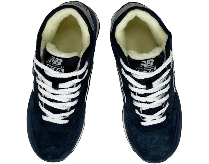 New Balance 574 Mid Blue Grey с мехом