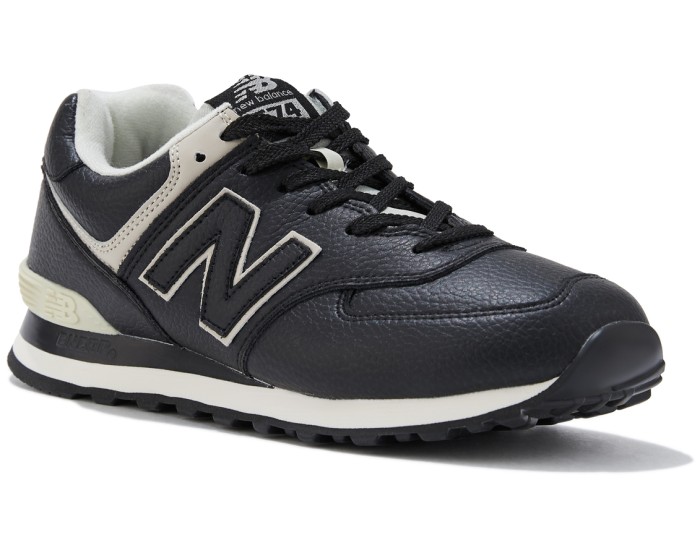 New Balance 574 мужские черные кожаные
