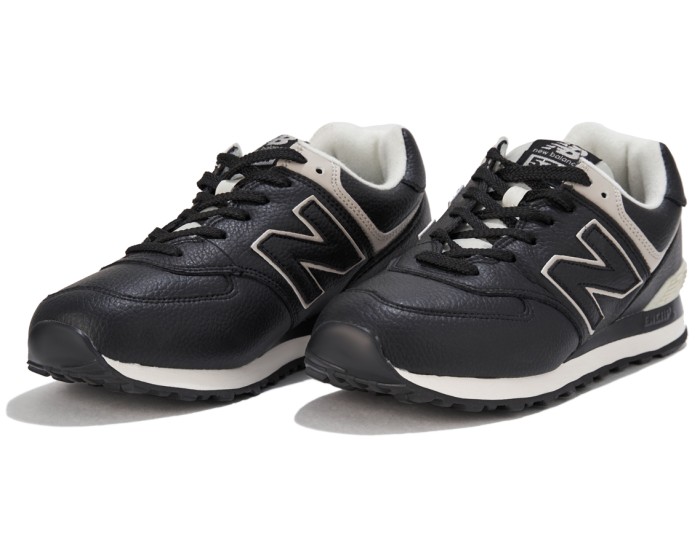 New Balance 574 мужские черные кожаные