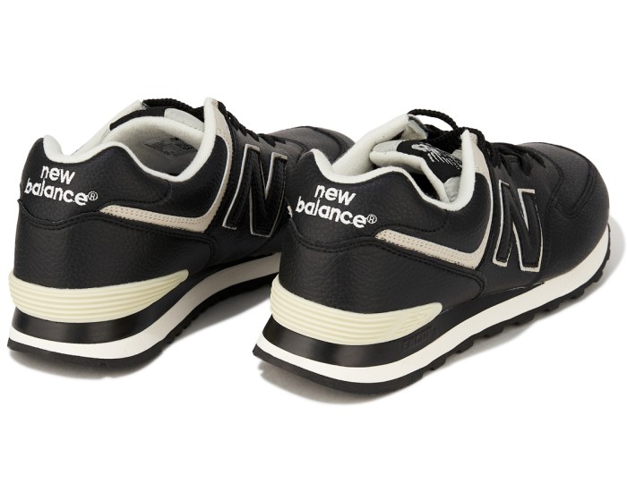New Balance 574 мужские черные кожаные