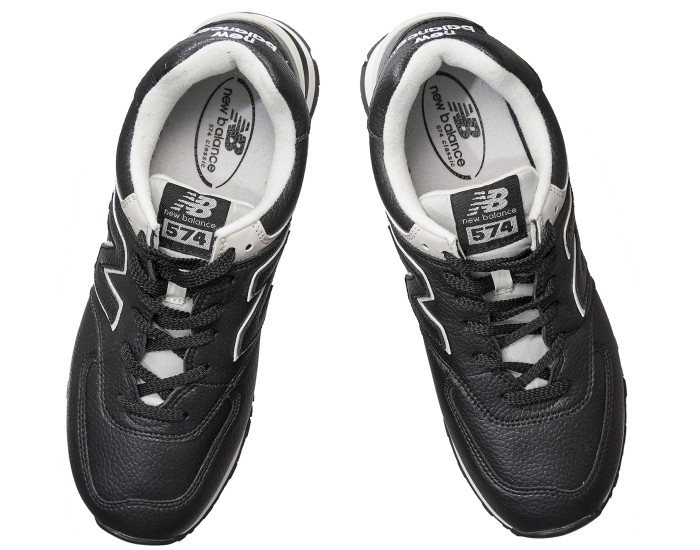 New Balance 574 мужские черные кожаные