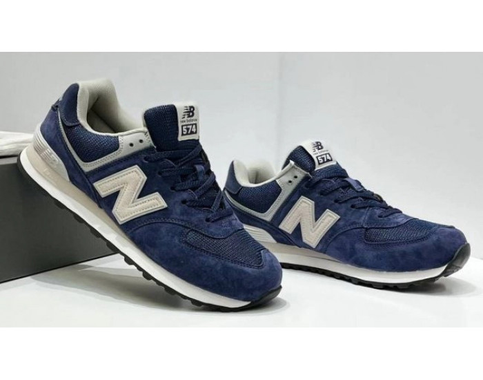 New Balance 574 Blue Cream White