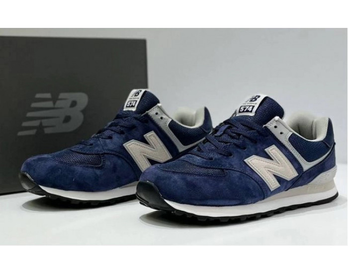 New Balance 574 Blue Cream White