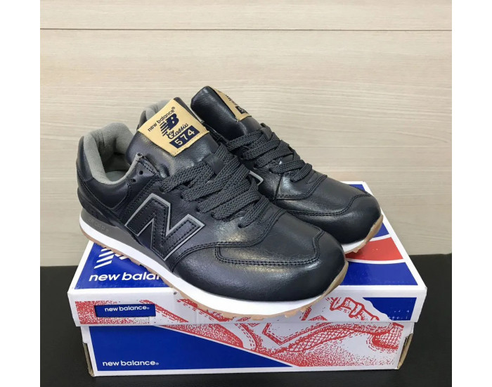 New Balance 574 Dark Blue Кожаные