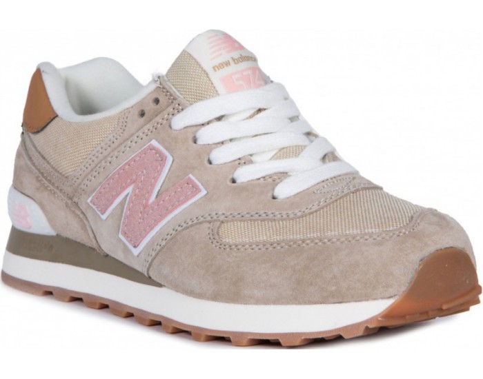 New Balance 574 Пудровые с розовым замшевые женские
