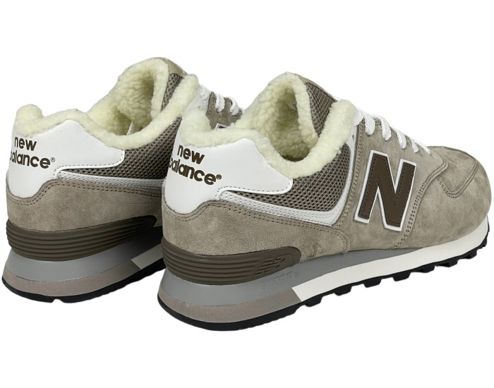 New Balance 574 Sand Deep Brown с мехом