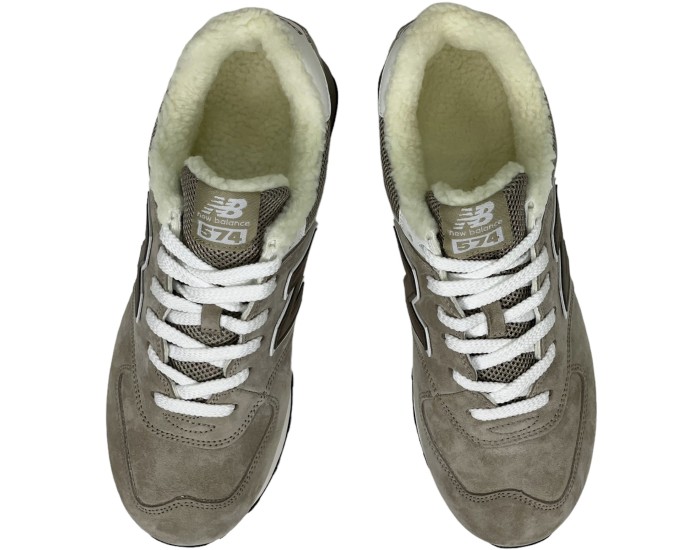 New Balance 574 Sand Deep Brown с мехом