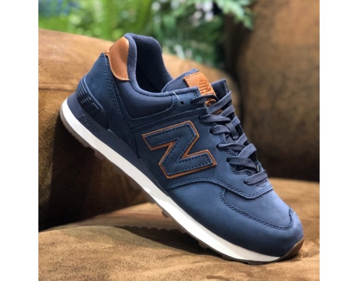 New Balance 574 Синие с коричневым