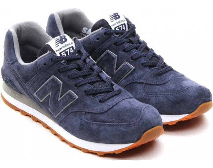 New Balance 574 Синие замшевые