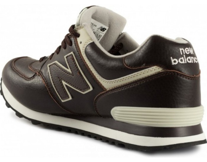 New Balance 574 Темно-коричневые кожаные