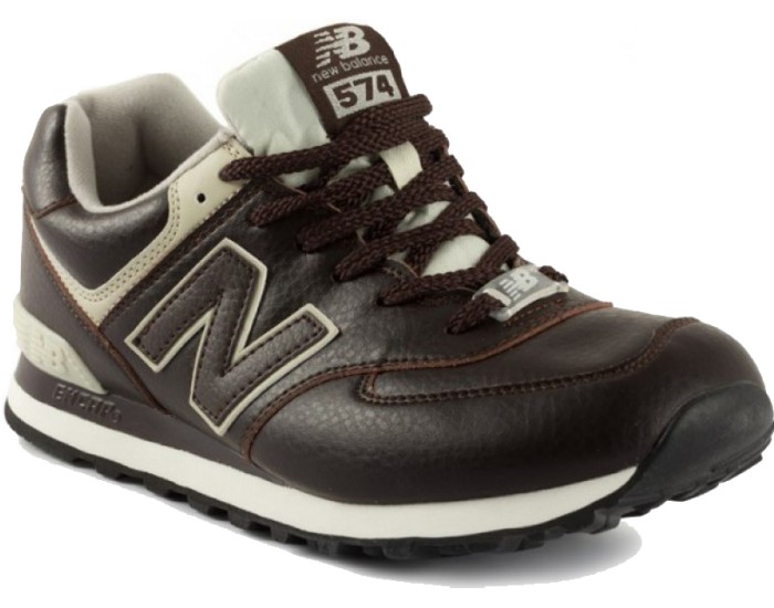 New Balance 574 Темно-коричневые кожаные