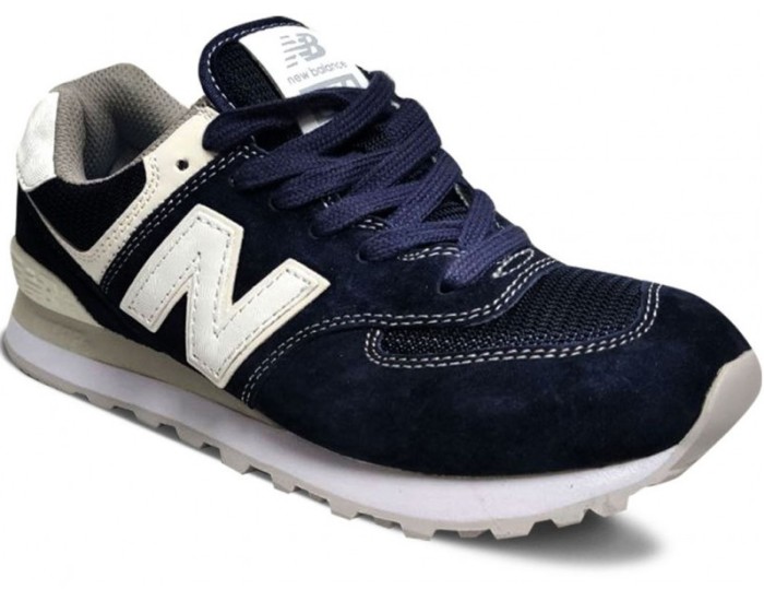 New Balance 574 Темно-синие с белым