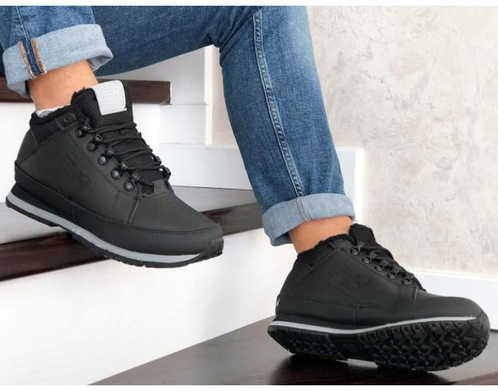 New Balance 754 Кожаные черные с мехом