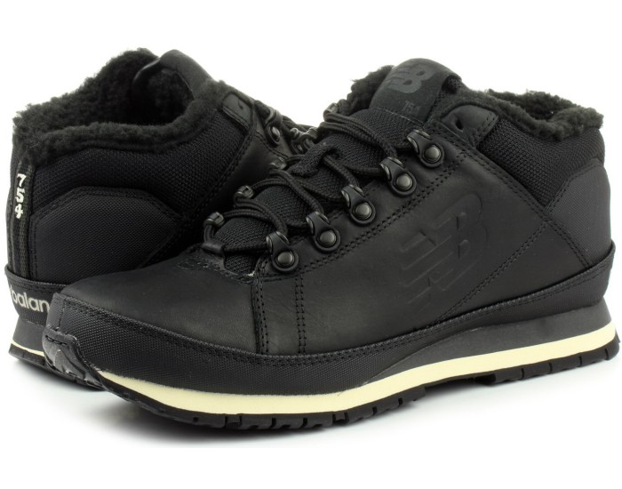 New Balance 754 Кожаные черные с мехом