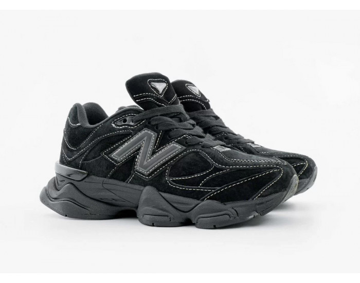 New Balance 9060  White Stitching Triple Black