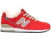 Кроссовки New Balance 996 зимние с мехом красные