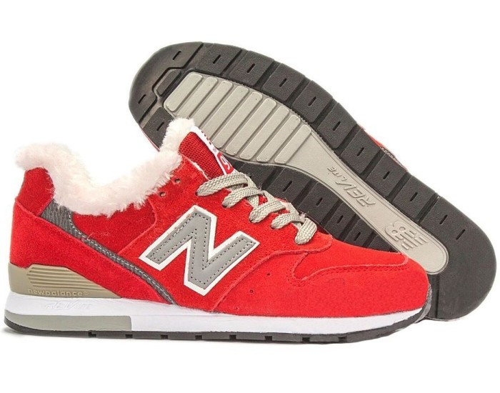 Кроссовки New Balance 996 зимние с мехом красные